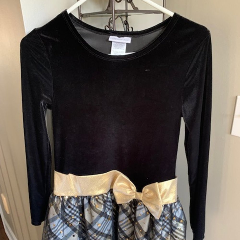 Girls Special Occasion/Holiday Dress Black & Gold Sz 14